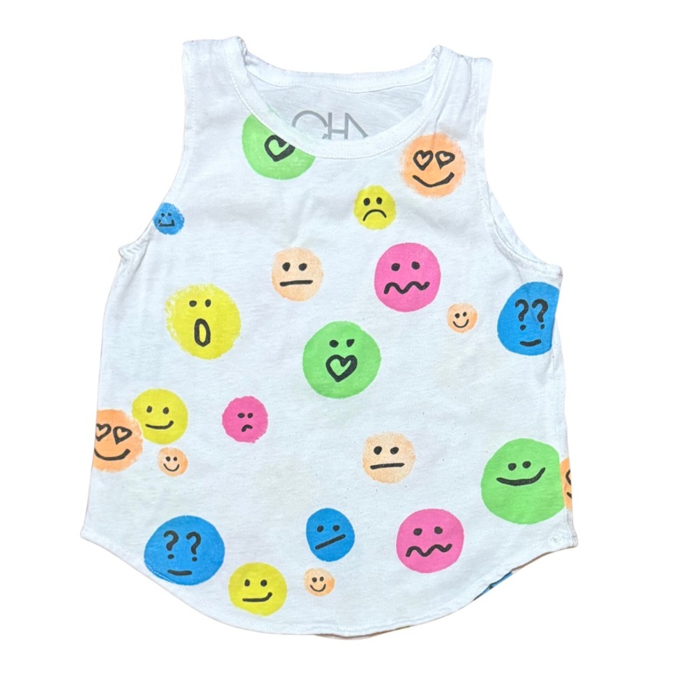 Chaser girls white tank with smiley face tank sz 5 excellent condition